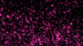 Shiny pink cube particles float from below on the black ground - Powered by Shutterstock - Get 15% off with code: PIKWIZARD15