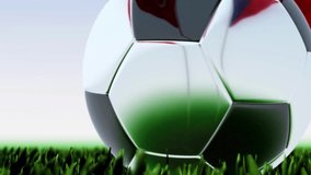 Brazil vs USA soccer ball match intro animation using national flags. Graphics resource. 4k video.