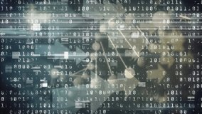 Animation of glitch technique over looping binary codes, dna helix, moving arrows with bokeh effect. Digitally generated, hologram, light, coding, research, genetic, healthcare and technology concept. - Powered by Shutterstock - Get 15% off with code: PIKWIZARD15