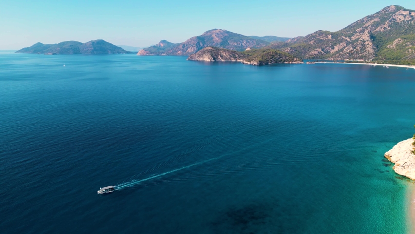 Boat trip in the crystal clear waters of Turkish beaches - Mediterranean sea - Ölüdeniz, Turkey