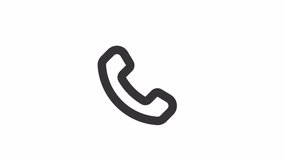Animated outgoing call line ui icon. Dialling phone. Seamless loop HD video with alpha channel on transparent background. Outline isolated user interface element motion graphic animation