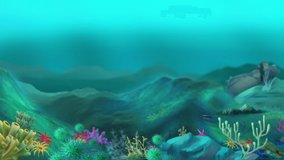 Pink Jellyfish swims underwater HD. Handmade animated looped HD footage.