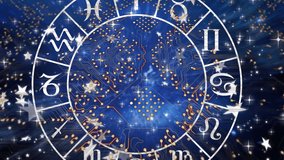 Animation of shapes and stars over horoscope. Horoscope and digital interface concept digitally generated video. - Powered by Shutterstock - Get 15% off with code: PIKWIZARD15