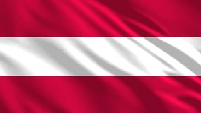 Austria flag seamless waving. 3D Austria flag 4K background. Waving Flag in the wind