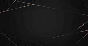 4k Abstract luxury black grey gradient backgrounds with diagonal golden metallic stripes. Geometric graphic motion animation. Seamless looped dark backdrop. Simple elegant universal minimal 3d sale BG