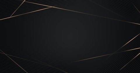 4k Abstract luxury black grey gradient backgrounds with diagonal golden metallic stripes. Geometric graphic motion animation. Seamless looped dark backdrop. Simple elegant universal minimal 3d sale BG – Stockvideo