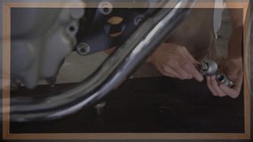 Animation of mathematical equations over caucasian male mechanic in workshop. Global business and digital interface concept digitally generated video. - Powered by Shutterstock - Get 15% off with code: PIKWIZARD15