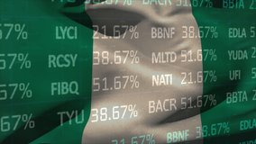 Animation of data processing over flag of nigeria. Global patriotism and digital interface concept digitally generated video. - Powered by Shutterstock - Get 15% off with code: PIKWIZARD15