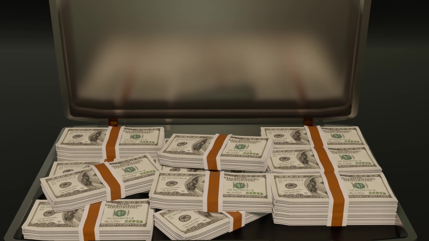 100 Dollar banknotes. Paper money. 100 USD bills. Cash.  | Shutterstock HD Video #1097236581