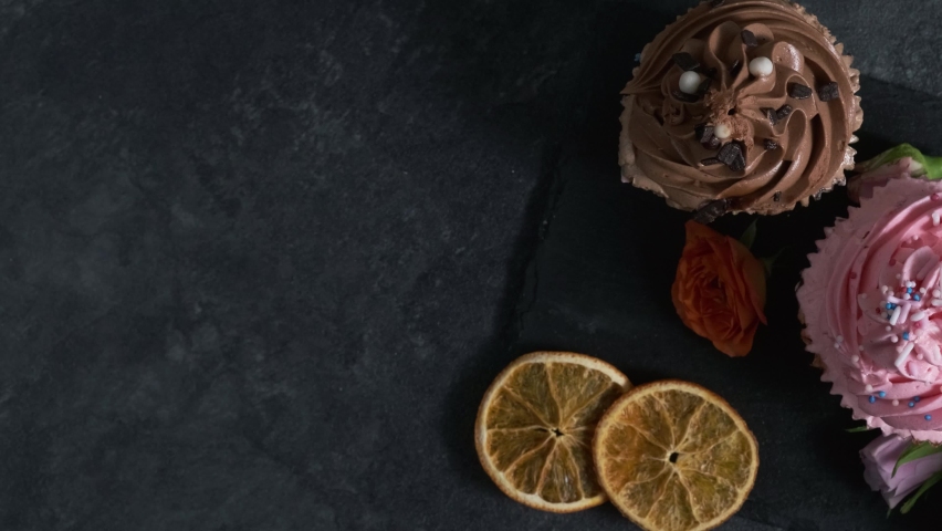 three different cakes on the table closeup