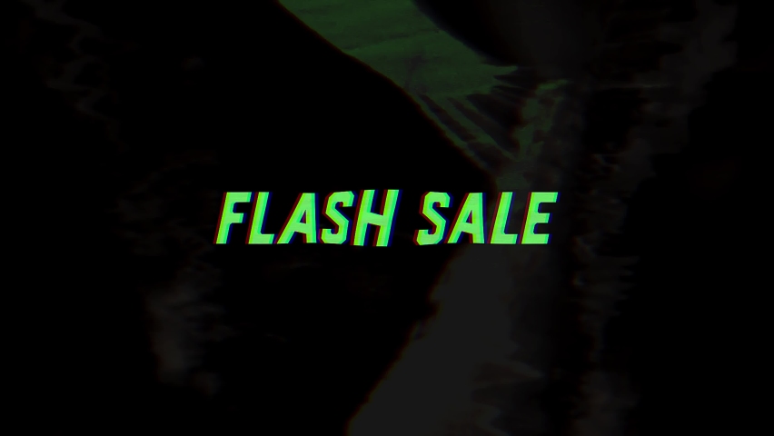 Flash Sale motion text with glitch color effect. 4k footage for the flash sale event | Shutterstock HD Video #1097238285