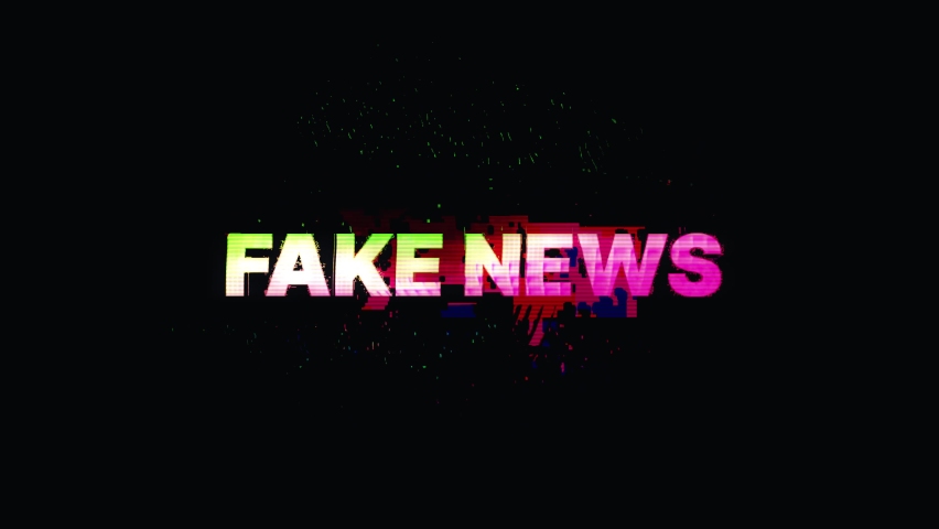 Fake News motion text with glitch effect and abstract colorful. 4k footage for a news | Shutterstock HD Video #1097238287