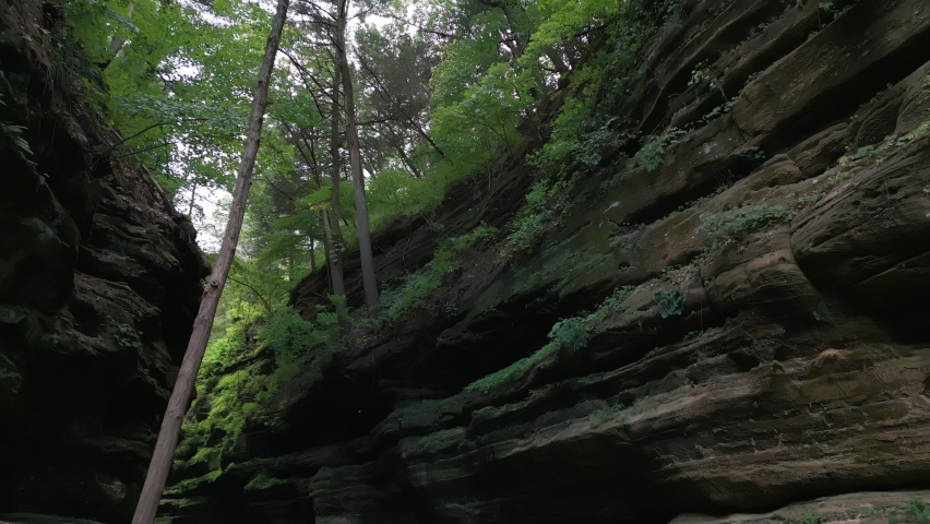 Aerial drone view of Starved Rock State Park 