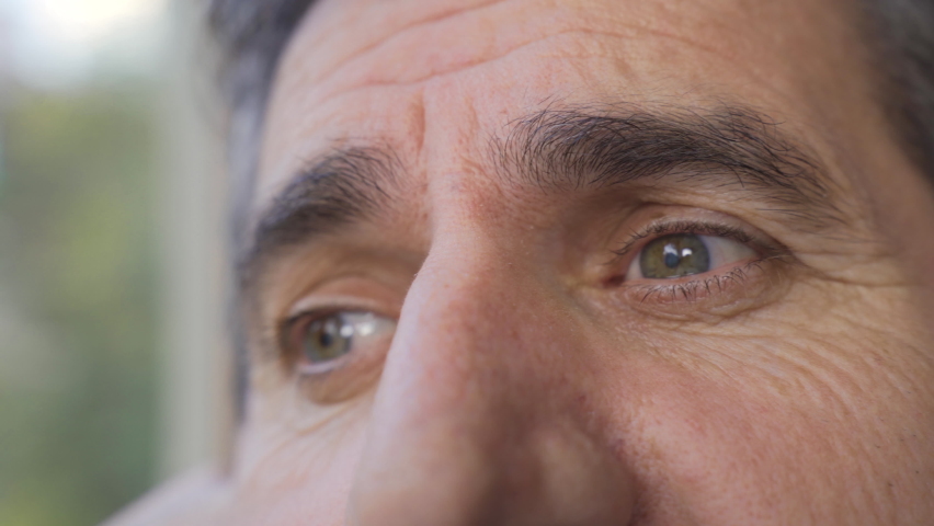 Close-up eyes.
Close-up wrinkled eye lines and green eyes.
 | Shutterstock HD Video #1097243115