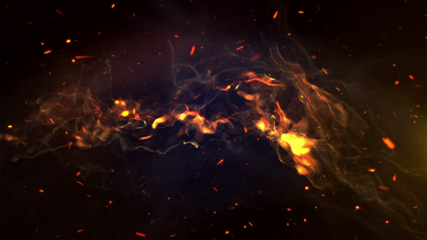 Fire Flame Background Loop. Seamless looping dark red dangerous fire flames with sparks animation background. Conceptual Royalty-Free Stock Footage #1097248249