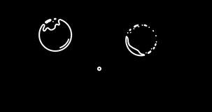 Hand-Drawn Bubble poping Animation in flat style. LOOP Animation in transparent background. Alpha channel.