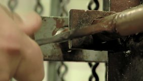 Metal Door in an Old Argentinian Prison, Jail Guard Opening and Closing an Old Metal Door in Prison. Close Up. 4K Resolution. - Powered by Shutterstock - Get 15% off with code: PIKWIZARD15