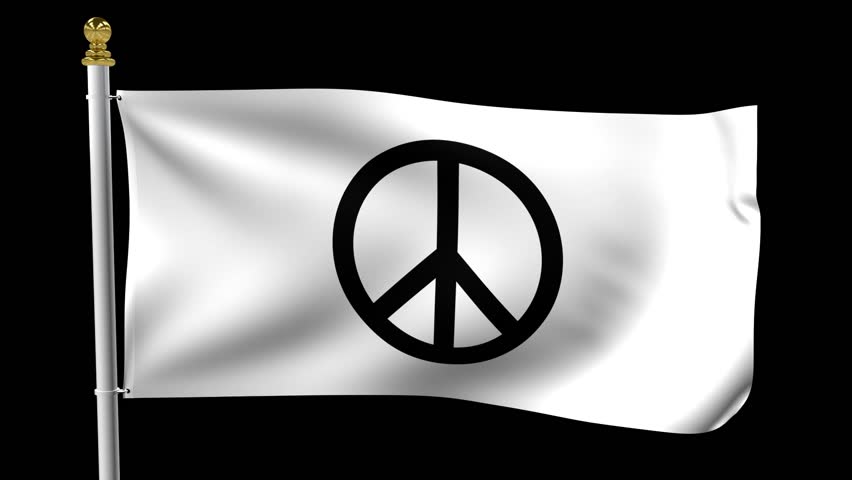 White Peace Flag Waving in : vidéo de stock (100 % libre de droit ...