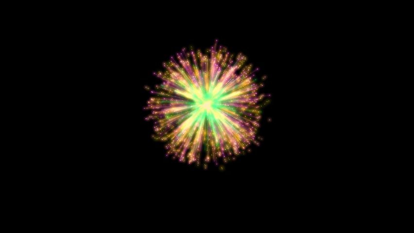 4K New year's eve fireworks celebration loop seamless of real fireworks background. abstract Multicolor golden shining glowing fireworks show with bokeh lights in the night sky.