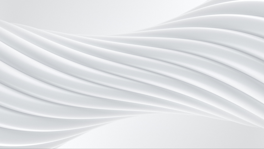 White 3d abstract background. Clean and simple motion texture for beautiful business presentation. Bright curve render animation for futuristic sci-fi concept. Seamless loop. Royalty-Free Stock Footage #1097274095