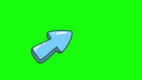 Hand Drawn Puffy Arrow Isolated on Green Chroma Key Screen. Doodle Balloons Style Animated Arrow Design Element Pastel Blue Arrow Glossy arrow animation Isolated Vintage Style Direction Design Element - Powered by Shutterstock - Get 15% off with code: PIKWIZARD15
