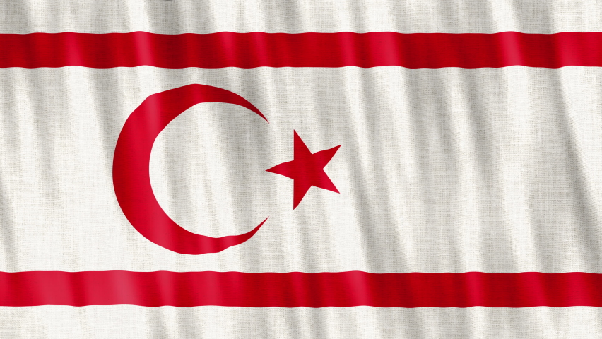 Turkish Republic of Northern Cyprus National Flag. Seamless loop animation closeup waving. High quality 4k uhd, 60 fps footage | Shutterstock HD Video #1097289309