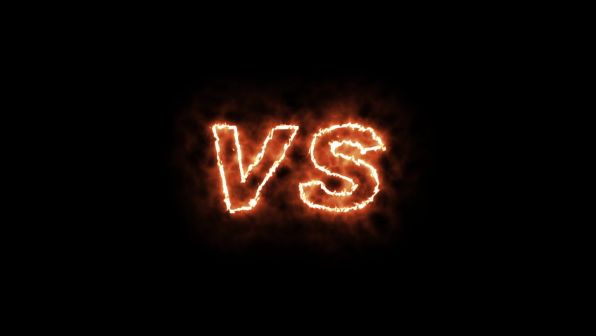 VS Versus Text Fire Effect Motion. 4K resolution, alpha channel and loop Royalty-Free Stock Footage #1097295423