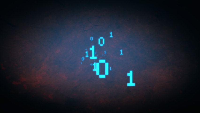 Animation of binary coding, icons and network of connections. Global networks, computing and data processing concept digitally generated video.
