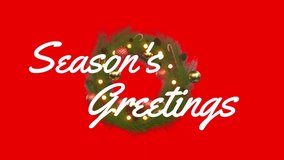 Season's Greetings Christmas Card Animated Red - Powered by Shutterstock - Get 15% off with code: PIKWIZARD15