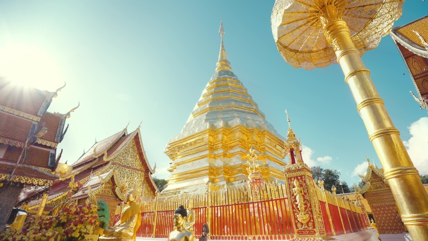 Wat Phra That Doi Suthep temple, Chiang Mai, Thailand Royalty-Free Stock Footage #1097319387