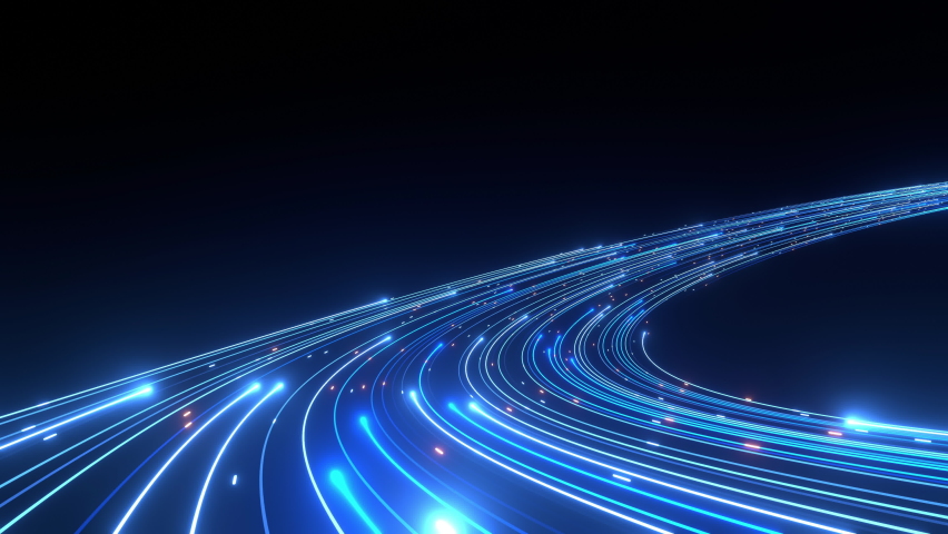 High Speed Light Streaks internet data, blue colour, glow lines, background, stream line glowing blue light Royalty-Free Stock Footage #1097323089
