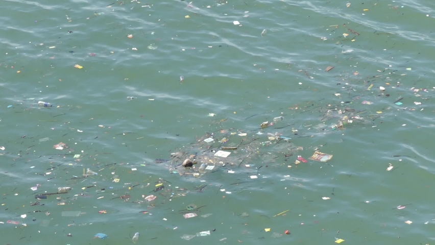 Pollution by plastics and waste in the sea | Shutterstock HD Video #1097323527