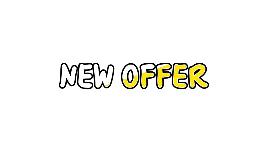 The word of new offer animation text in yellow and white color, new offer text animation for e-commerce ads video | Shutterstock HD Video #1097329437