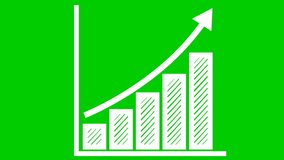 Animated financial growth chart with trend line graph. white symbol Growth bar chart of economy. Looped video. Vector illustration isolated on green background. - Powered by Shutterstock - Get 15% off with code: PIKWIZARD15