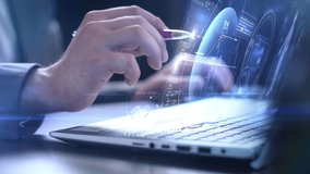 Working with medical data on a virtual panel. - Powered by Shutterstock - Get 15% off with code: PIKWIZARD15