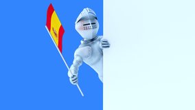 Fun 3D cartoon knight with a flag from spain (alpha channel included) - Powered by Shutterstock - Get 15% off with code: PIKWIZARD15