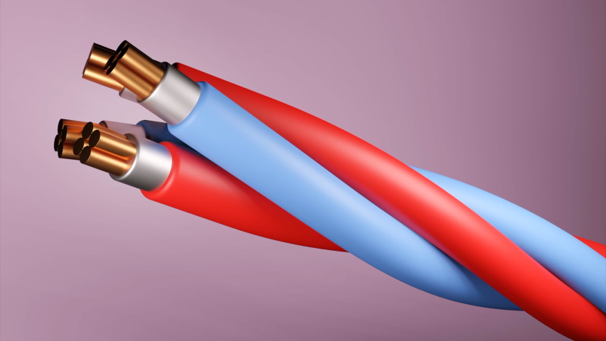 Concept of fiber optic cable on a colored background. Design. Future cable technology, detailed curved cable, powerful communication technology network. | Shutterstock HD Video #1097349459