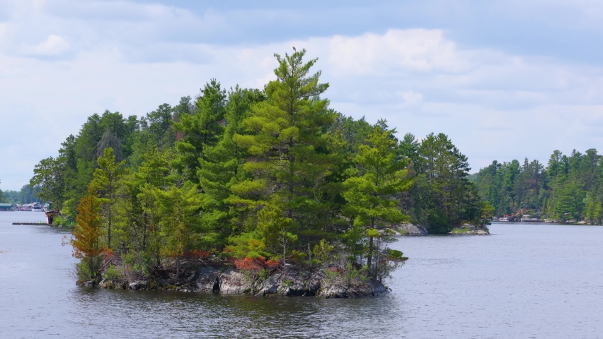 The beautiful Rainy Lake and forests of Voyageurs National Park in northern Minnesota along the border of Canada.