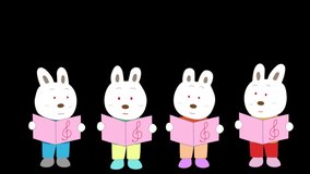It is a video material of New Year's greetings in 2023. Rabbits are singing and playing musical instruments to celebrate the New Year.