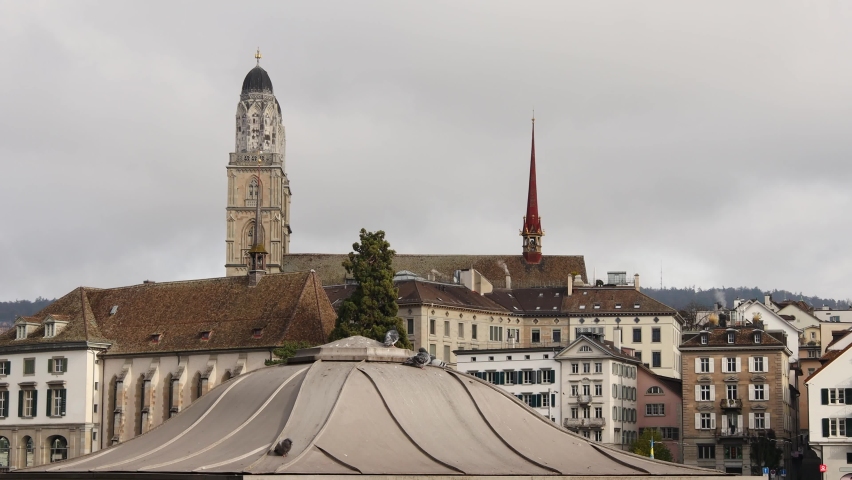 the old town of zurich switzerland 4k 30fps video