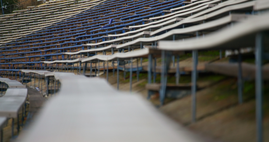 Old Bleachers in a Football Stadium