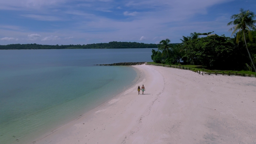 Couple man and women on a tropical island in Thailand, Koh Kham Island Trat Koh Mak Thailand | Shutterstock HD Video #1097364637
