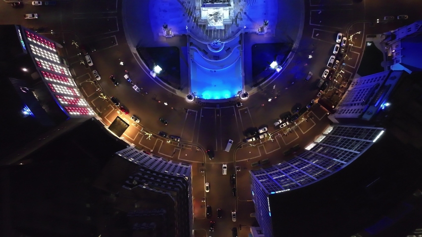 Downtown Indianapolis Soldiers and Sailors Monument tilts up