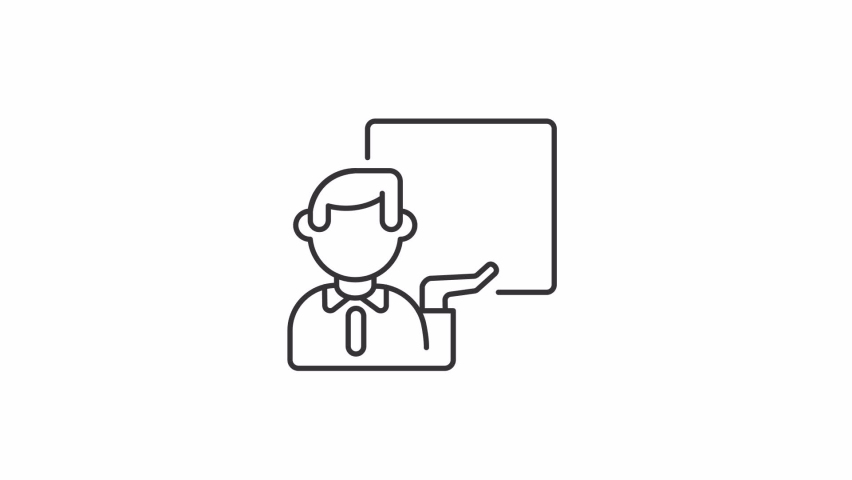 Animated business report linear icon. Commercial growth. Corporate activity studying. Seamless loop HD video with alpha channel on transparent background. Outline motion graphic animation
