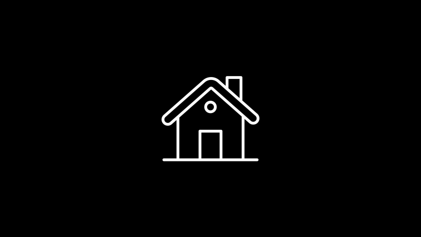 Home icon animation.white icon on black background.luma matte | Shutterstock HD Video #1097374971