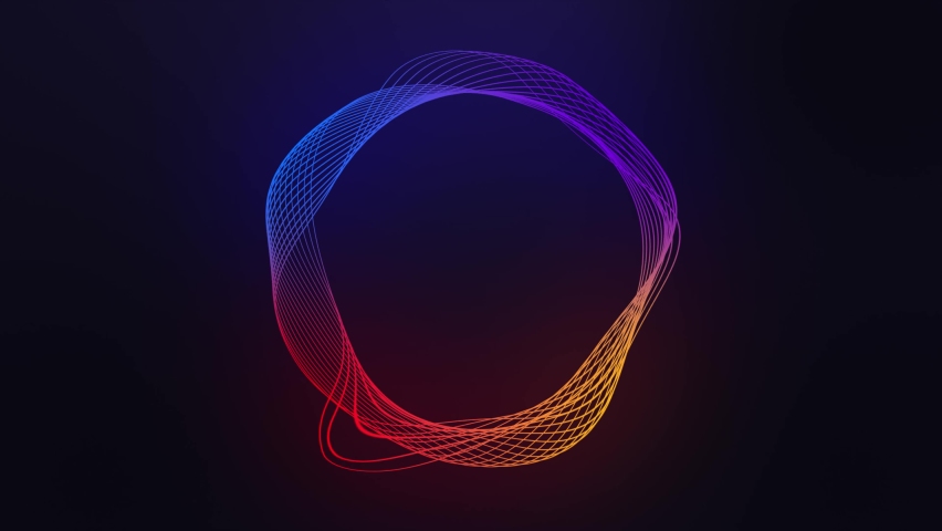 Glowing Colorful Circle Distortion Animation. Trendy Motion Graphic Design. 4K