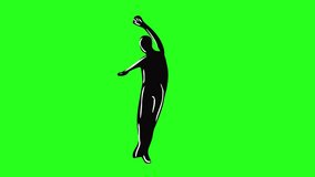 Doodle hand drawn Dancer on Green Screen Background. Cartoon Drawing of Breakdancing Icon Animation. 4K Ultra HD Loop Video Motion Graphic.  More elements in our portfolio.
