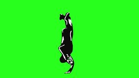 Doodle hand drawn Dancer on Green Screen Background. Cartoon Drawing of Breakdancing Icon Animation. 4K Ultra HD Loop Video Motion Graphic.  More elements in our portfolio.