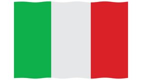 italy flag and transparent video