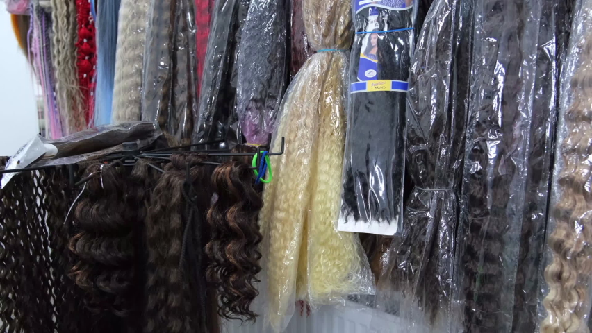 Material for hair extension process in barbershop | Shutterstock HD Video #1097395033